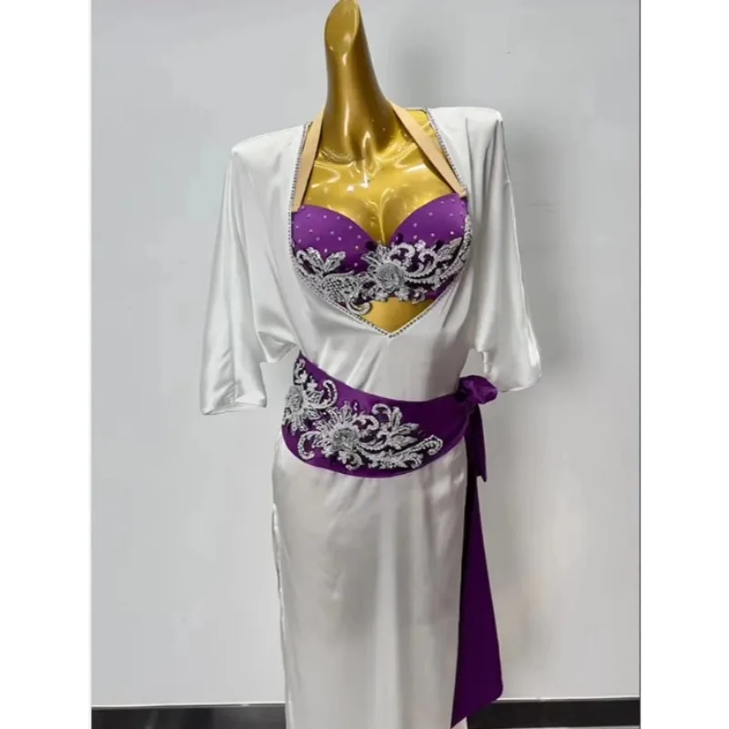 맞춤형 밸리 댄스 가운 공연 오리엔탈 댄스 의상 연습 드레스 밸리 댄스웨어