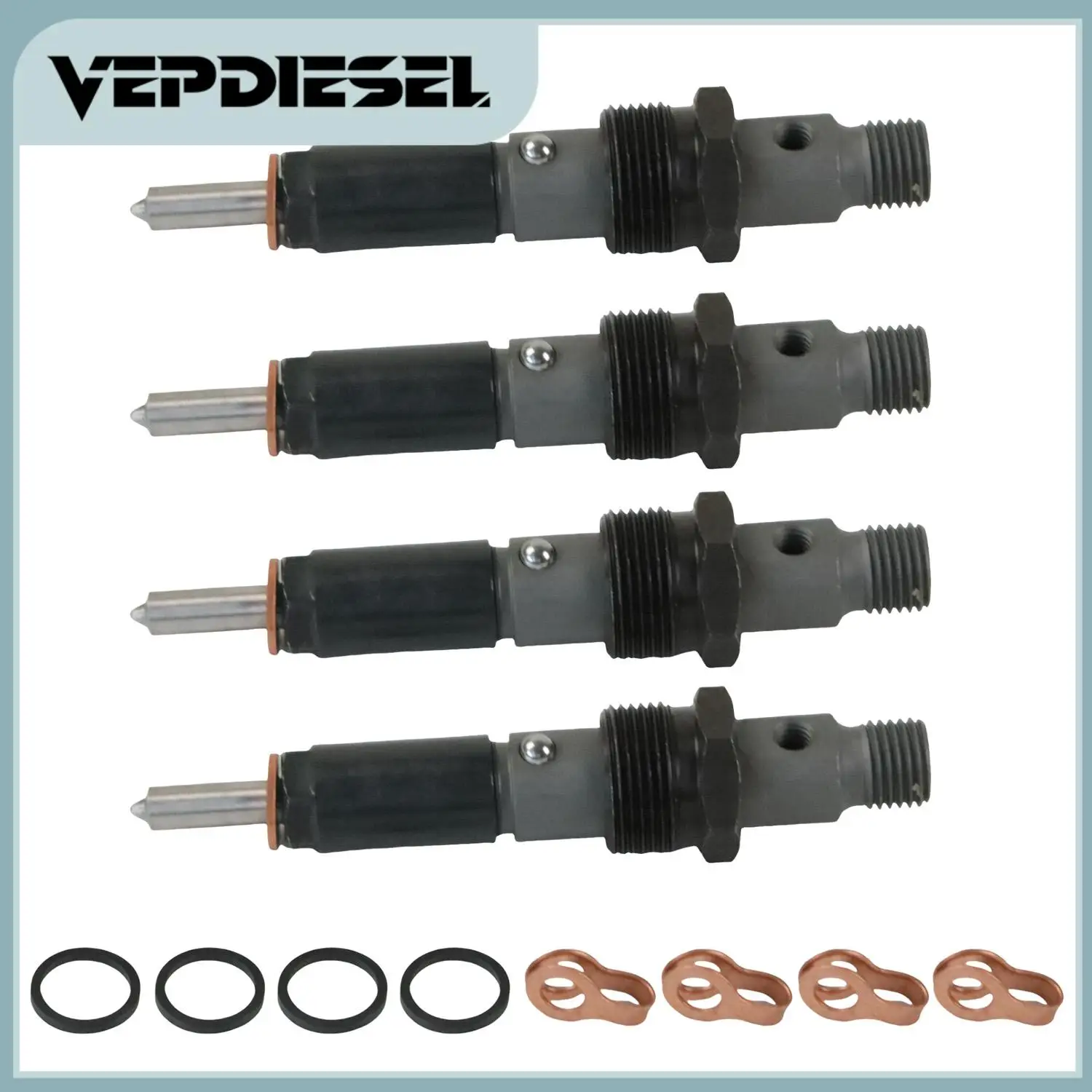 

4Pcs 4928990 New Diesel Engine Fuel Injector set Thread 14MM For Cummins 6BT Engine