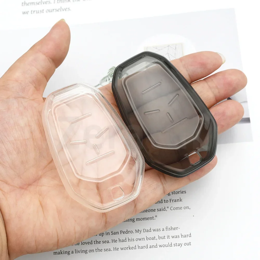 Remote Keyring Shell Transparent TPU Car Key Case Cover Fob Keychain Holder Protector for Ssang Yong 2020 G4 Rexton Accessories