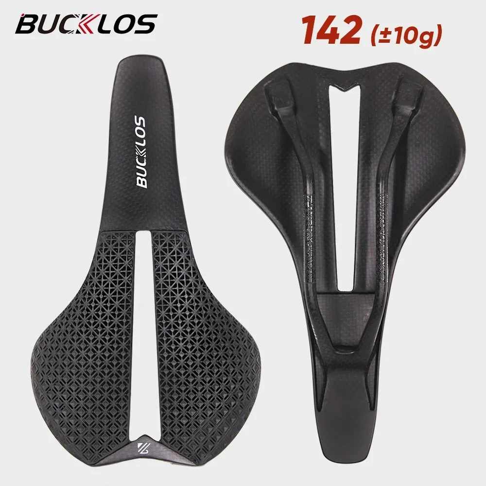 BUCKLOS Bicycle Saddle 145*250mm Bike Seating 3D-Printed Breathable Cycling Cushion Carbon Rail Bike Saddle Durable Bike Parts