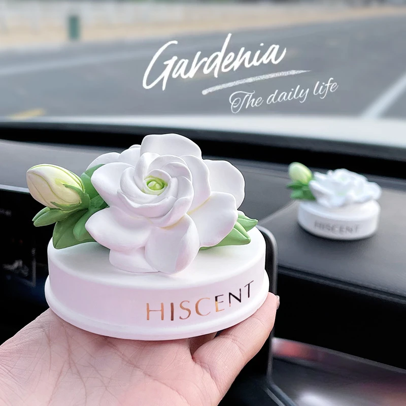 

Gardenia Car Aromatherapy Pendant Car Interior Decoration Accessories Center Console Ornaments Stone Hanging Decor