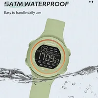 NAVIFORCE Women's LCD Digital Display Wrist Watch Casual Silicone Strap Waterproof Simple Ladies Daily Sports Electronic Watches