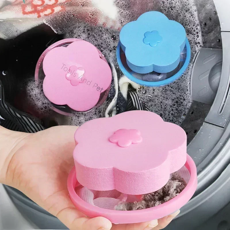 Laundry Ball Floating Pet Fur Lint Hair Catcher Clothes Cleaning Ball Laundry Hair Removal Cleaning Mesh Bag For Washing Machine