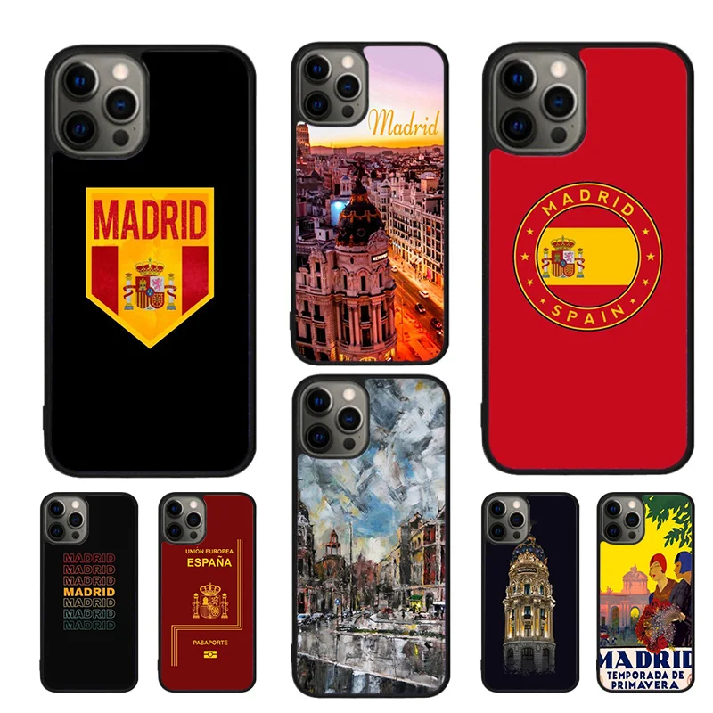 Madrid Capital Spain Phone Case For for iPhone 16 15 14 11 12 13 Pro  XR XS MAX Plus coque Cover Shell