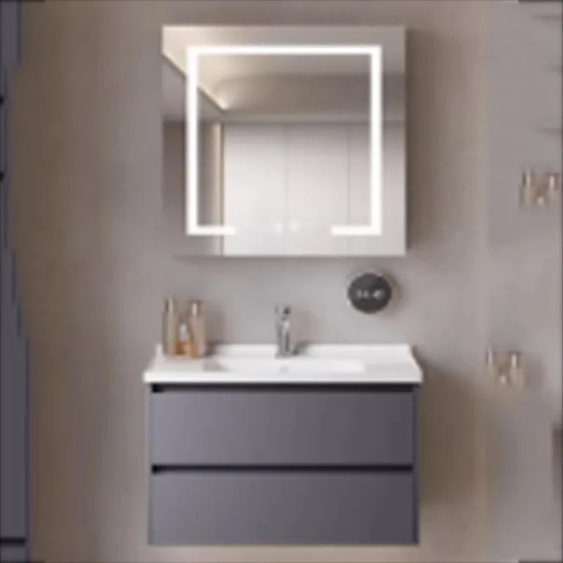 مرآة الإضاءة خزانة حمام تخزين فندق فاخر المرحاض خزانة حمام الغرور الحمام الدولاب Salle De Bain الأثاث