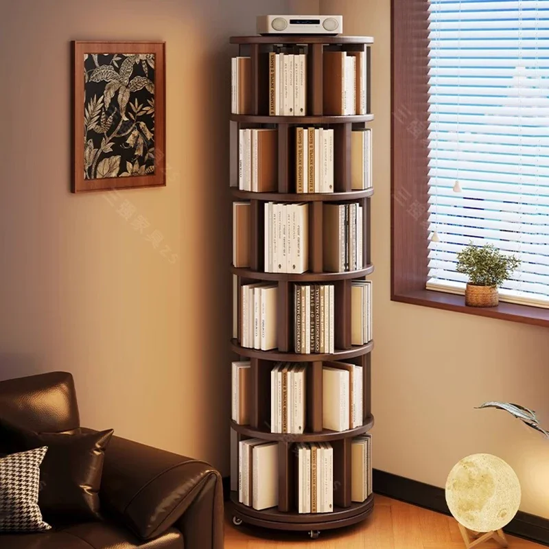 Estantería Prefabricada Giratoria con Cajones para Libros, Muebles para Sala de Estar, Muebles para el Hogar y Hotel