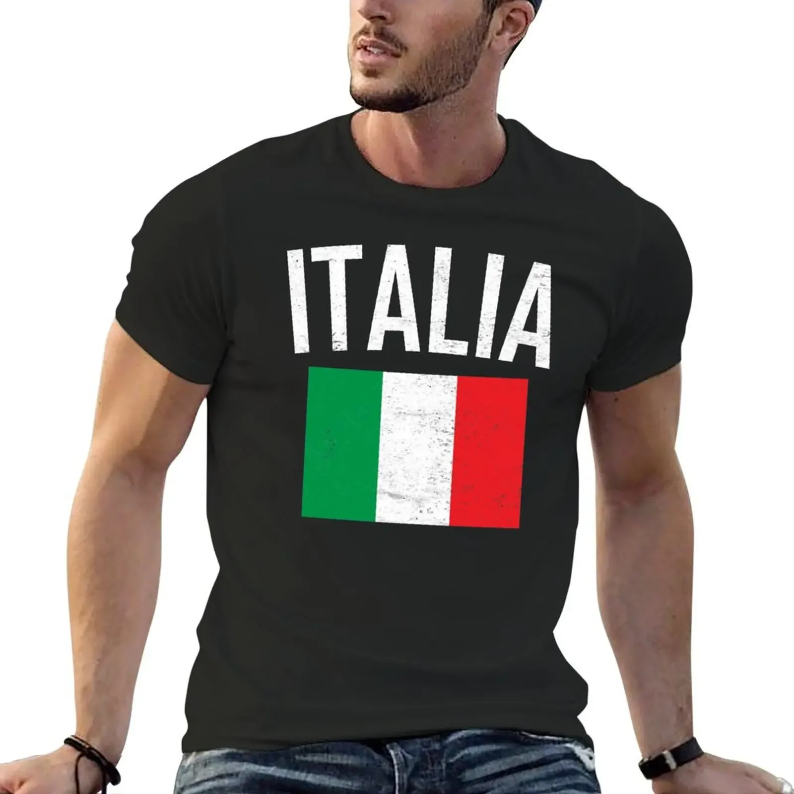 

vintage Italia Flag Italy Italian Italiano Gifts T-Shirt oversized graphic tee mens graphic t-shirts hip hop