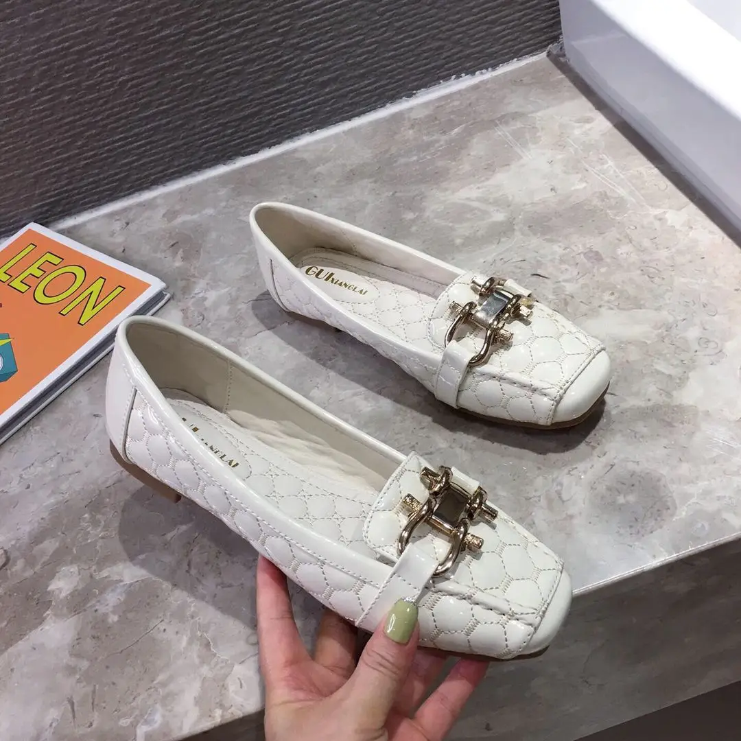 2025 ربيع جديد أحذية الباليه النسائية لينة أسفل كبير مربع رئيس مريح مسطحة القاع أحذية نسائية عادية حجم 35-42 #6