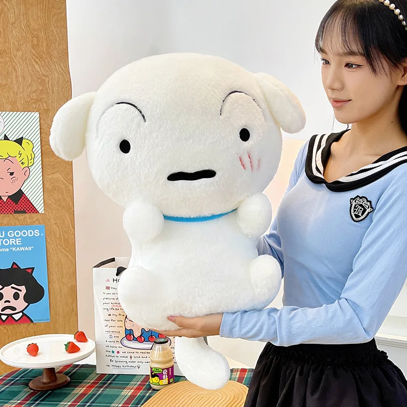 

New Kawaii Crayon Shin-chan Shiro Plush Toy Soft White Dog Stuffed Animal Doll Cute Anime Pillow for Kids Birthday Gift