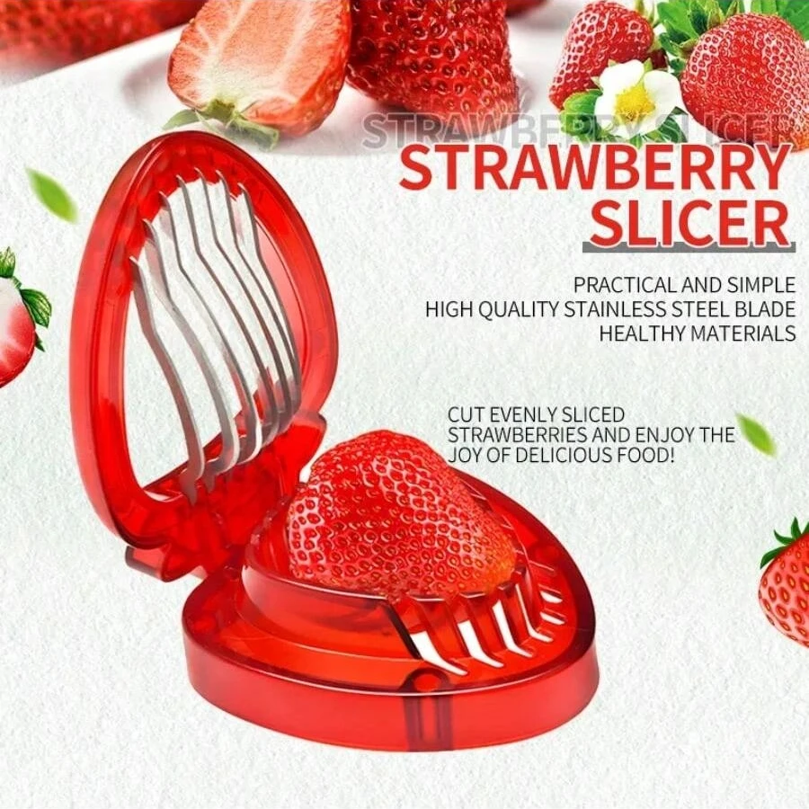 Stainless Steel Strawberry Slicer Creative Fruit Multifunctional Fruit Slicer Egg Slicer Tomato Slicer Kitchen Gadget