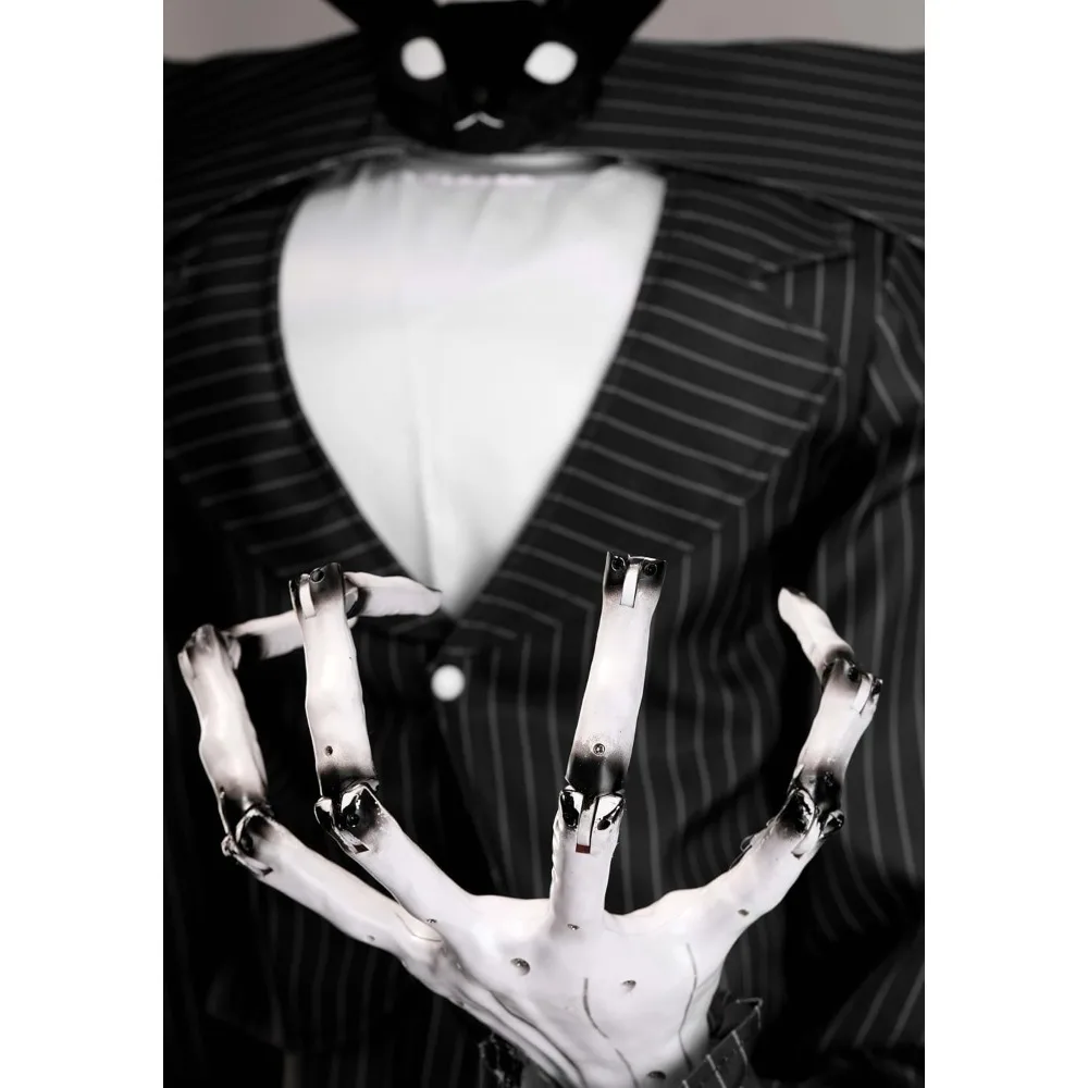 كابوس قبل عيد الميلاد 6ft ديكور متحرك اليقطين الملك هالوين الهيكل العظمي، أسود