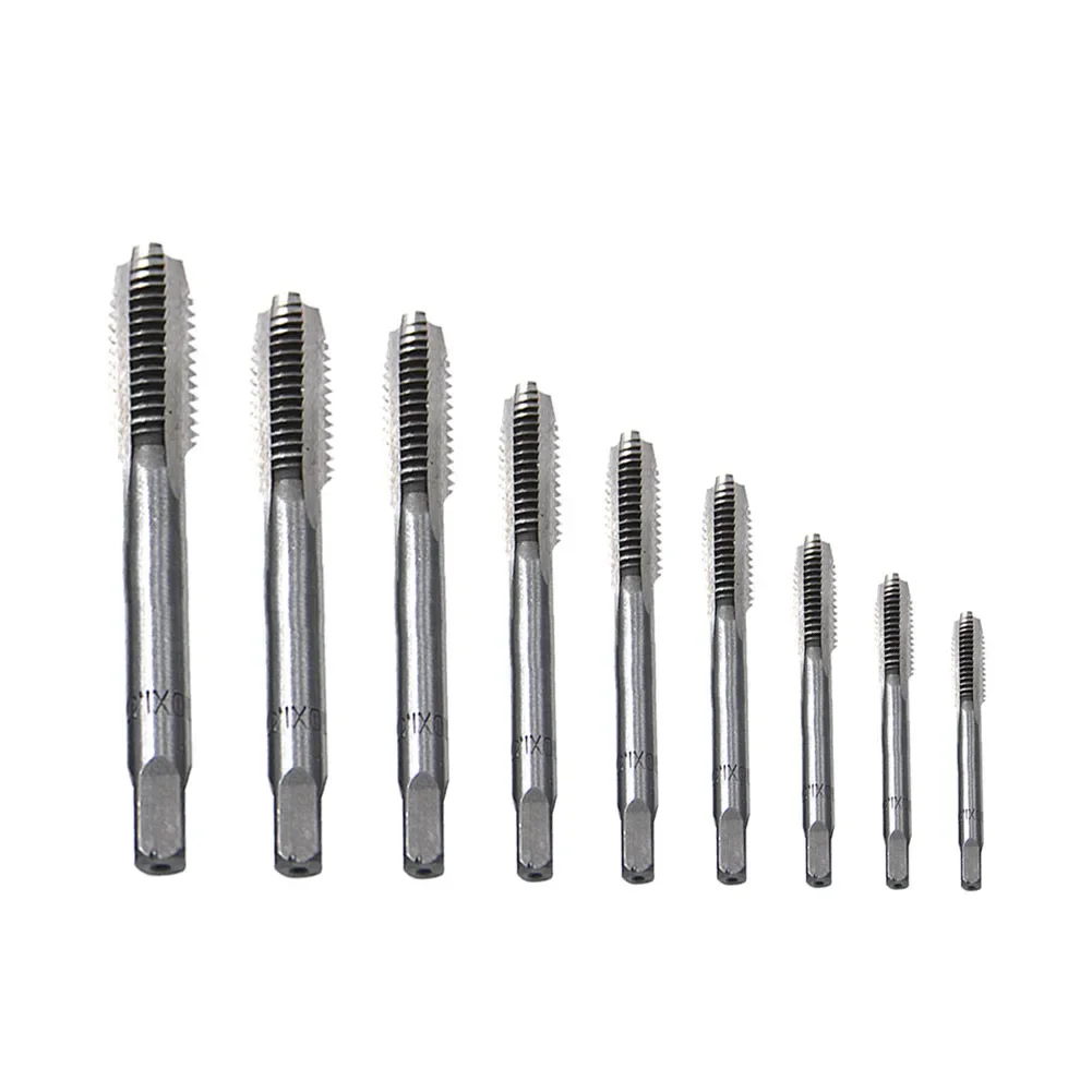 2pcs Thread Tap Set M3-M16 HSS Screw Tap Drill Bit Set Silver Straight Flute Plug Tap M3x0.5 M4x0.7 M5x0.8 M6x1.0 Hand Tools