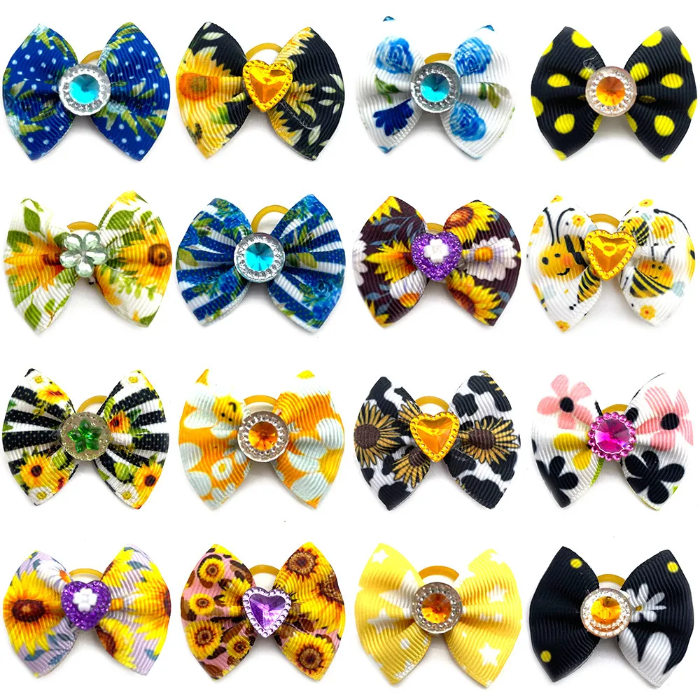 50/100Pcs ฤดูใบไม้ผลิสุนัข Bows สุนัขขนาดเล็ก Bows ผมแฟชั่นน่ารักสัตว์เลี้ยงสุนัขอุปกรณ์เสริมสัตว์เลี้ยง bows วันหยุดสุนัข Bows