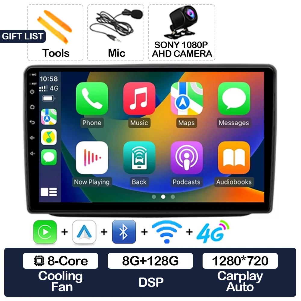 Android 16 Car Radio For Skoda Fabia 2 2007 - 2014 Qualcomm Multimedia Video Player Head Unit Carplay Auto Navigation GPS 4G DSP image 3