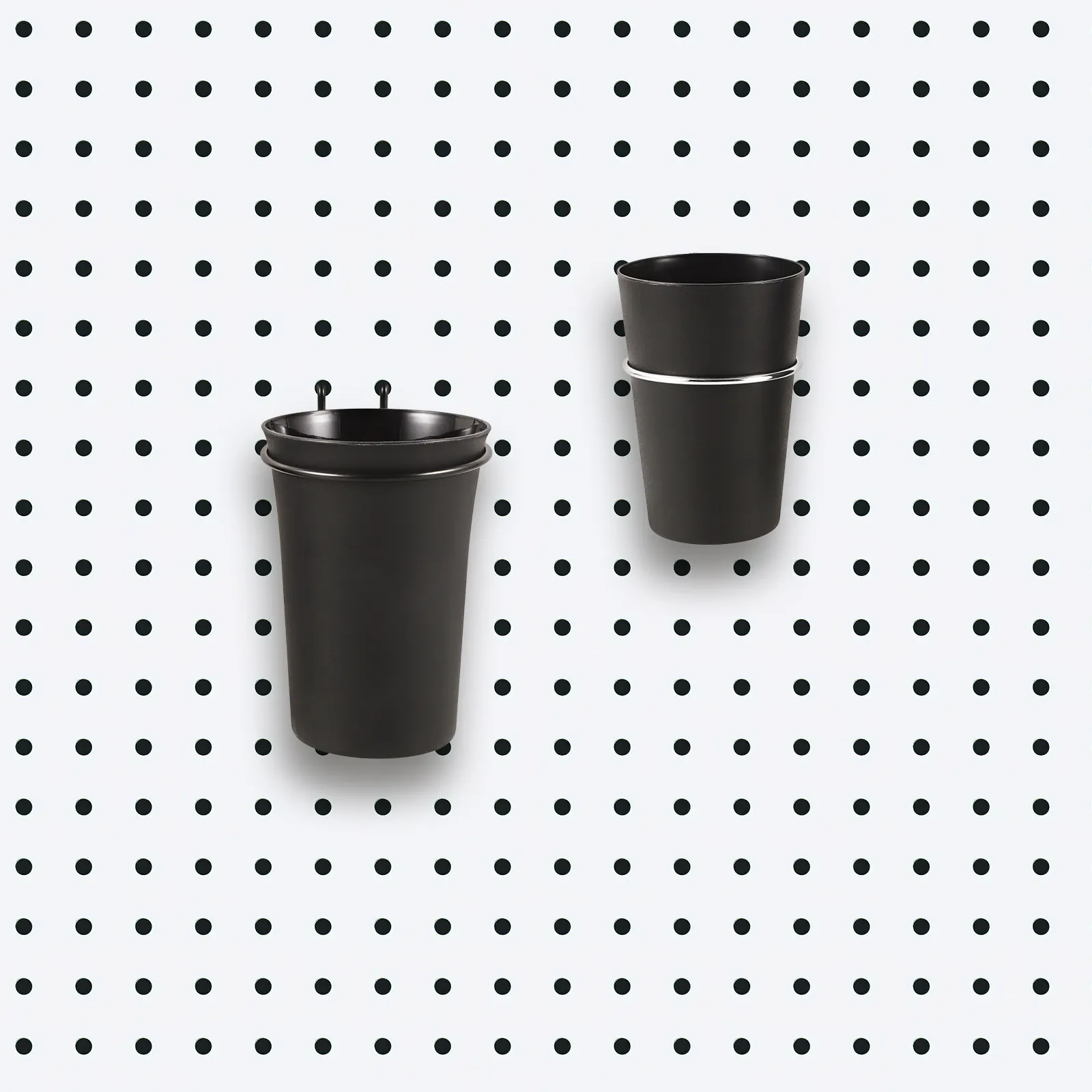 

2Pcs Pegboard Organizer Cups with Hooks Heavy Duty Hanging Storage for Pens Screws Nuts Tools Wall Mounted Tool Organization