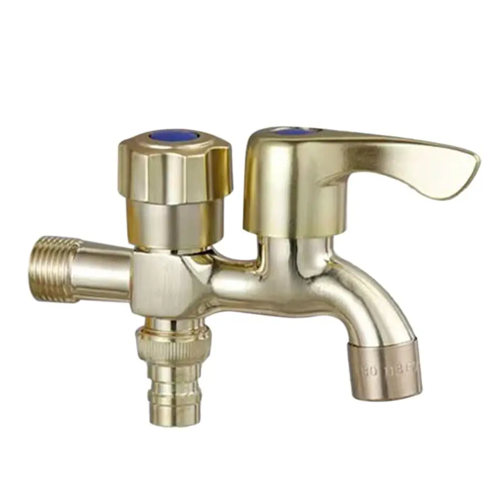 

Двойной кран «один в два» с выходом воды, переключатель воды из нержавеющей стали, кран для стиральной машины, двойной водопроводный кран, двойной водопроводный кран