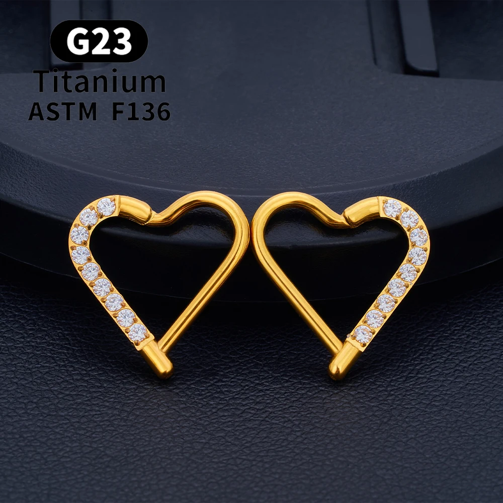 G23 Titan Runde Hoop D Form Nasenring Daith Herz Ohrring 16G CZ Scharniersegment Ohr Tragus Knorpel Helix Piercing Schmuck – Detail 11