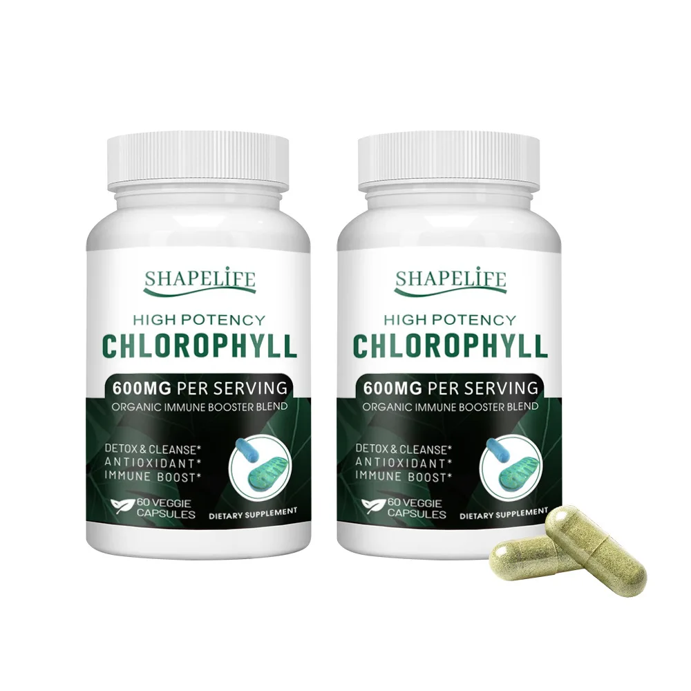 High Potency Chlorophyll Capsules 600mg - For Women & Men Highly Bioavailable Supplement For Energy, Immunity