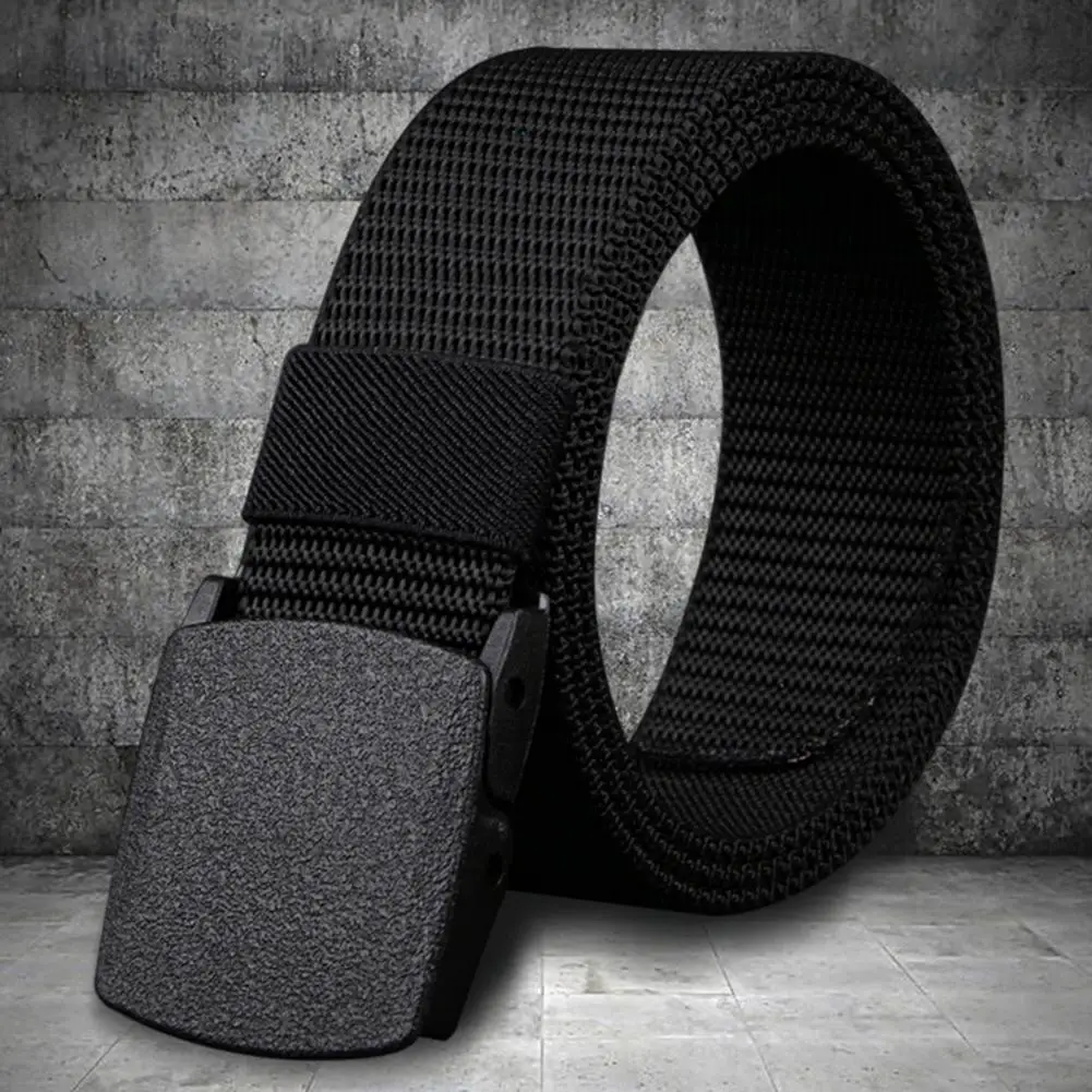 125cm Men Military Nylon Belt Adjustable Exquisite Buckle Men Lightweight All Match Waist Belt Outdoor Travel Waist