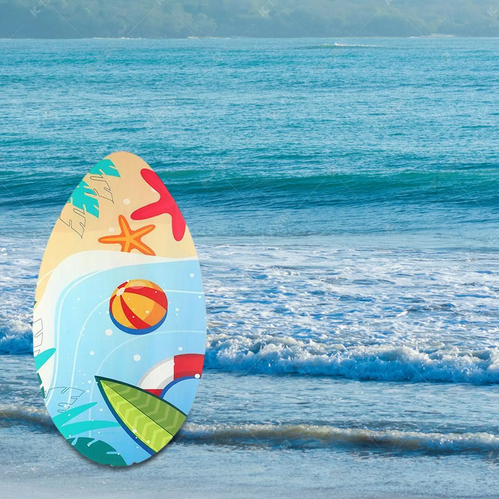 

Cartoon Printed Skimboard 35 inch Sand Sliding for Men Women Child Teenagers