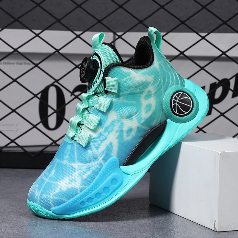 

2024 New Teenagers Basketball Shoes Non Slip Boys Basketball Sneakers Girls Basketball Training Shoes High Top Outdoor Trainers