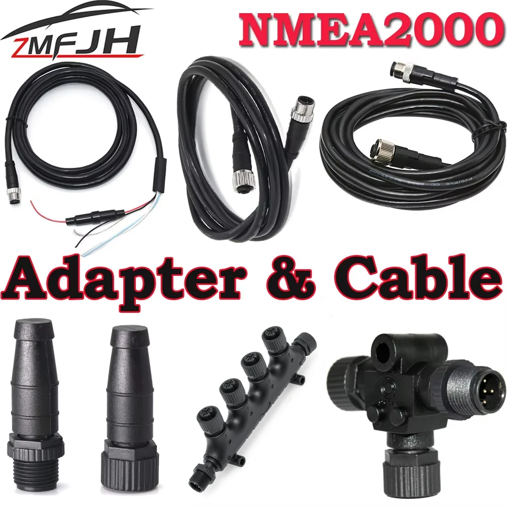 AD 0.5M - 4M Length Wiring NMEA 2000 Cables Sockets Multifunction Converter NMEA2000 Adapters Connect Up to 6 Cables Lines