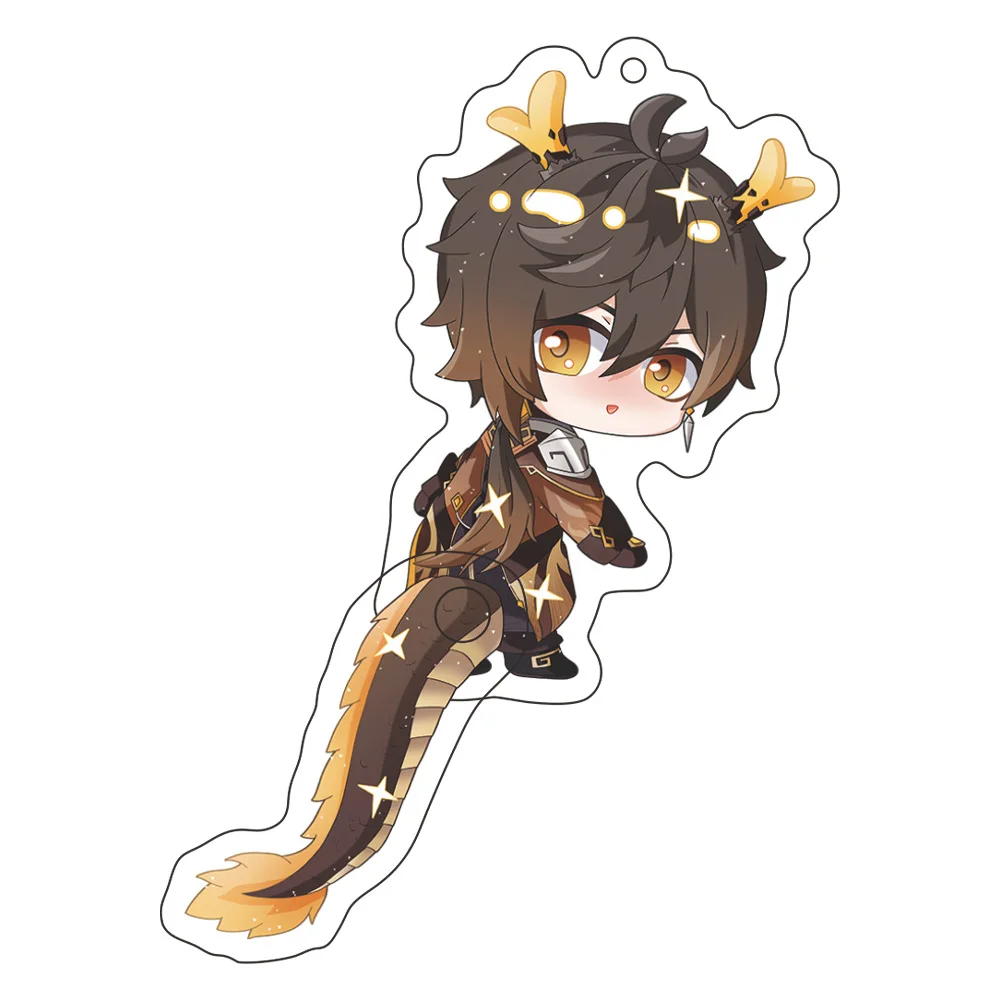New Tail Wagging Keychain Genshin Impact Game Neuvillette Wriothesley Cute Cartoon Anime Keyring Backpack Pendant Jewelry  Gift