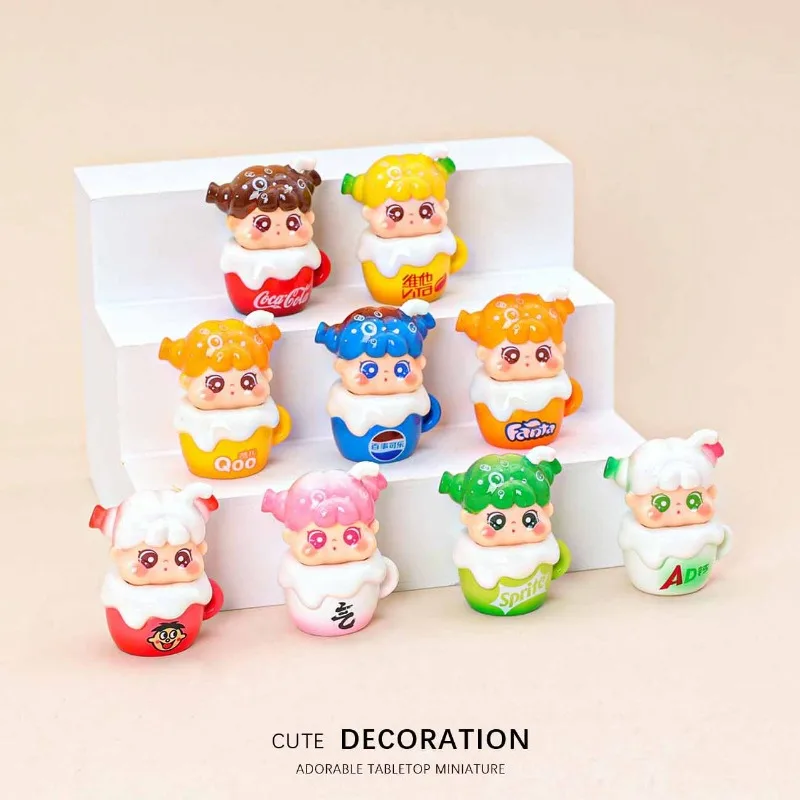

9pcs Lovely Anime Action Ornaments dopamine bean bag MOE Doll Figure Decorative Pendant Desktop Dolls Car Ornaments Toy Gifts