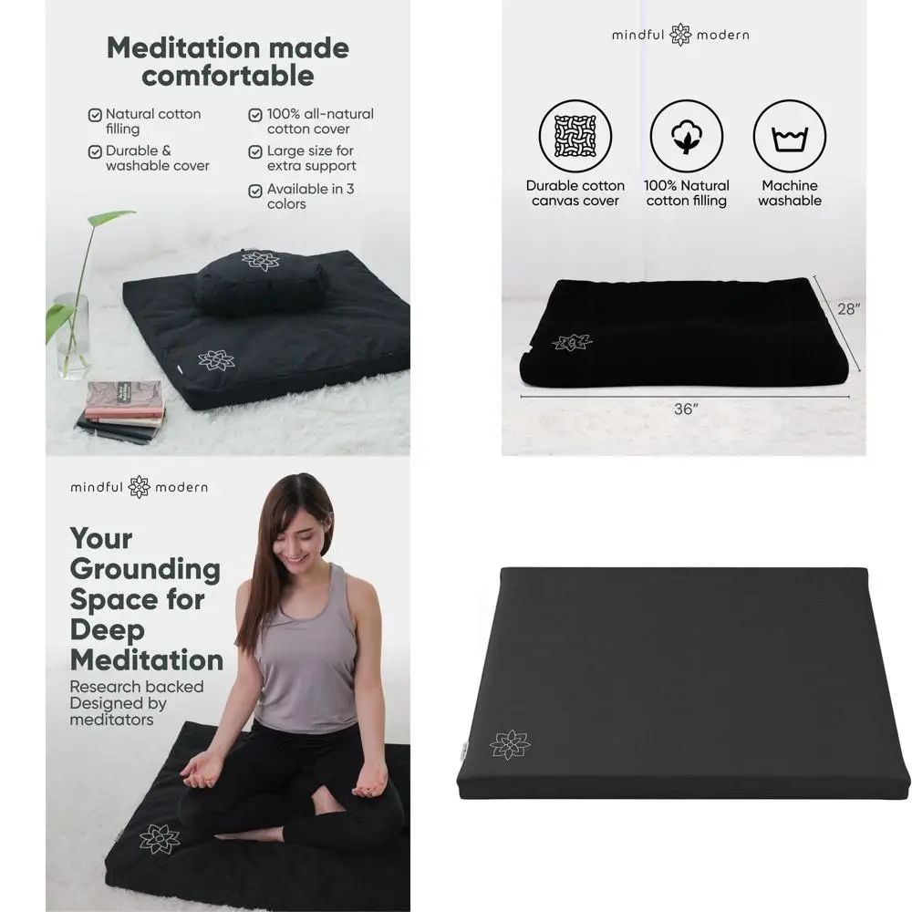 

Матрас для медитации Забутон с хлопковым наполнителем - Поддерживающая подушка для йоги и медитации для комфортного сидения и стояния на коленях