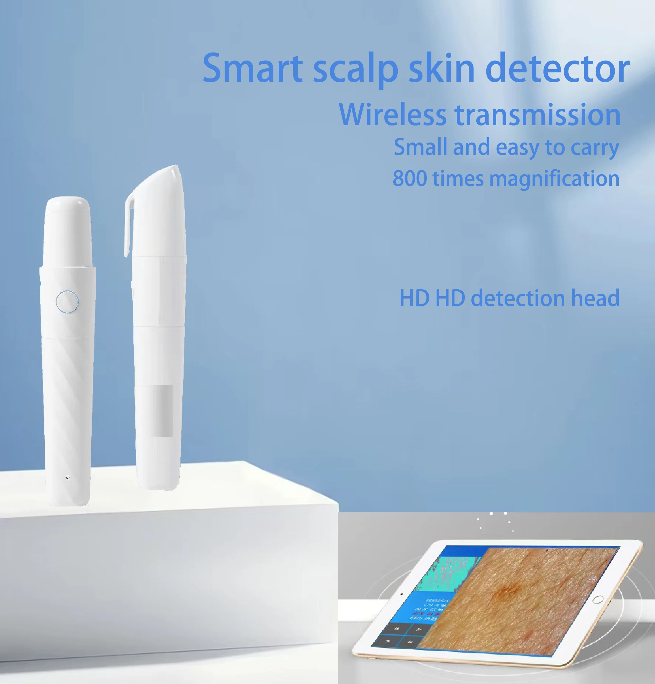 800X Draadloze Huiddiagnose Analyzer USB Oplaadbare Hoofdhuid Analyzer Detector Hoofdhuid Haardetector wifi-verbinding