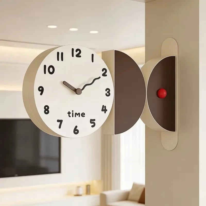 Digital Calendar Wall Clock Double-sided Multifunctional Display Corner Wall Clocks Living Room Silent Creative Clock Home Decor