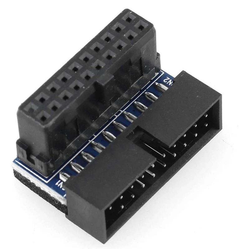 Adaptador de extensión USB 3,0 de 20 pines macho a hembra, ángulo de 90 grados para placa base, conector, 5 uds.