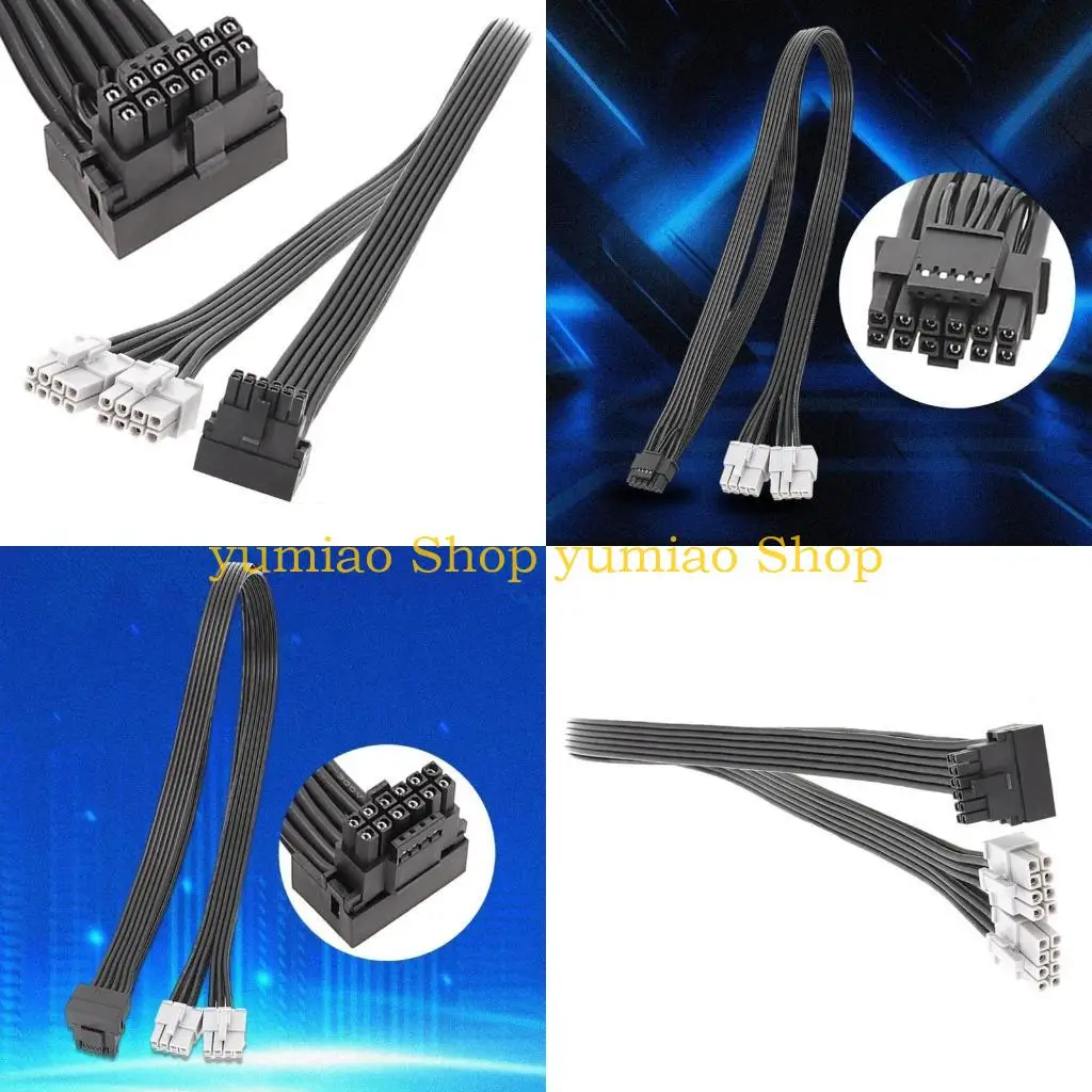 587B PCIe5.0 12VHPWR PSUs Power Cable GPU 2x 8pin to 12pin Power Supply Adapter Cord