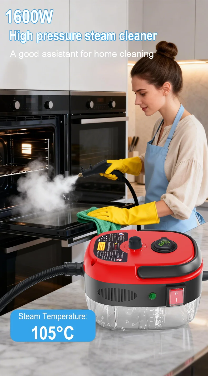 Dampfreiniger mit Hochdruck und -temperatur, Handgehaltener Dampfmopp für Gewerbe und Haushalt, Klimaanlagen, Dunstabzugshauben, Auto- und Jet-Reinigung – Detail 1