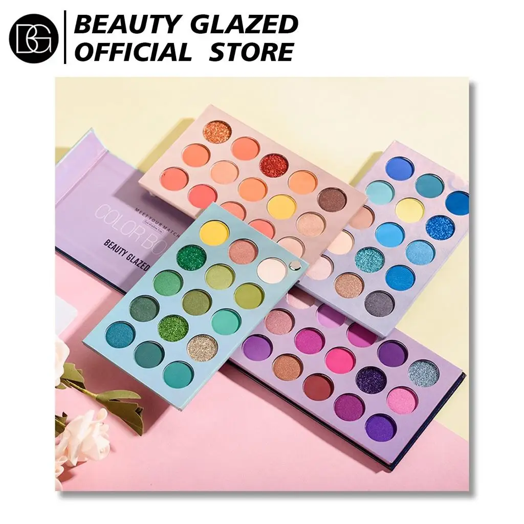 

Палетка теней для век BEAUTY GLAZED Color Board, высокопигментированные матовые, шиммерные и глиттерные оттенки, водостойкие, стойкие, не тестировались на животных.