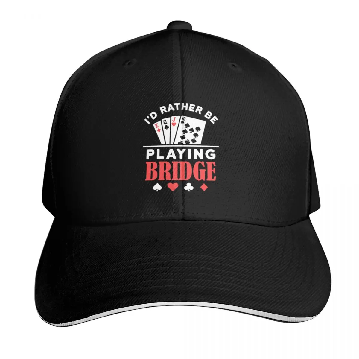 I'd Rather Be Playing Bridge Funny Bridge Card Game Player Baseball Cap Men Women Casual Summer Sport Sun Cap
