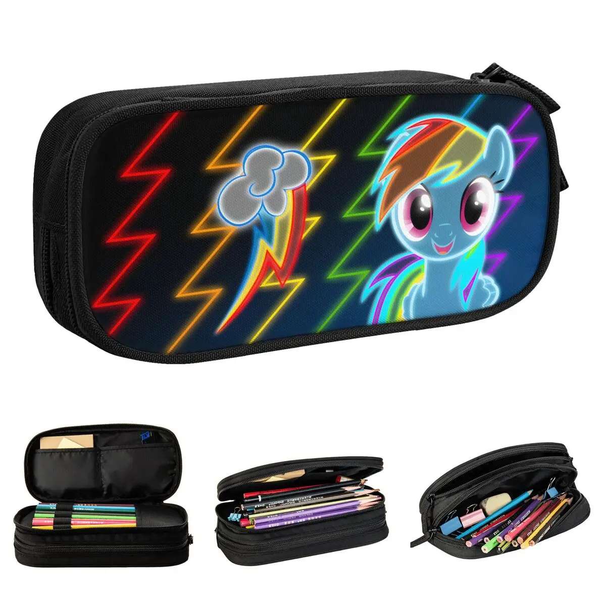 

My Little Pony Cartoon Kids Gift Kid's Pen Box Double Layer Large Capacity Kids Pencil Case Stationery Gifts for Children