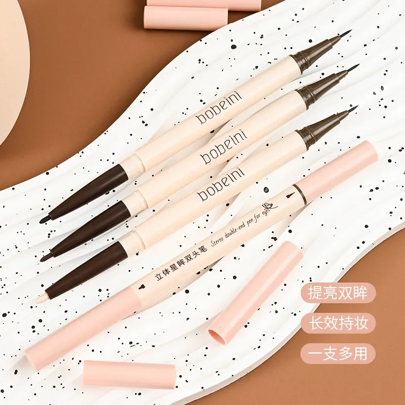 New Stereo Double - Head Eyeliner Liquid Glue Pencil Eyebrow Pencil Lie Silkworm A Pen Multi - Use Beauty Makeup Supplies