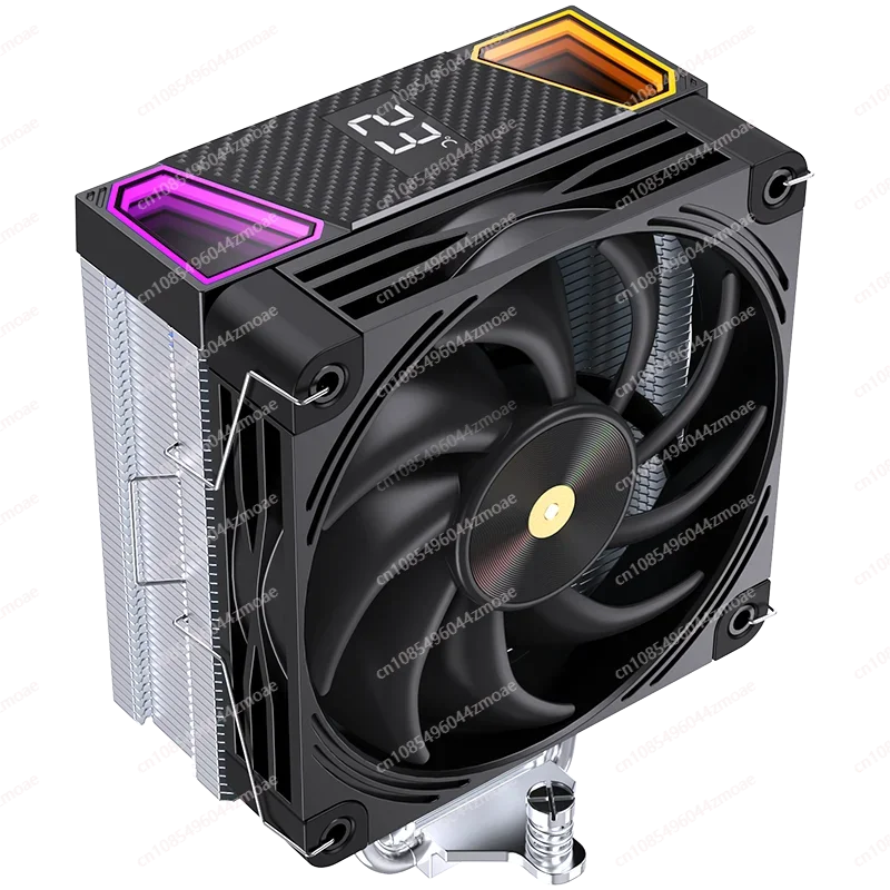 CPU Air Cooler with Temperature Display 4 Heat Pipe Copper Heatsink RGB Top Cap 120mm Intel 1700 AM5 CPU Cooling Fan