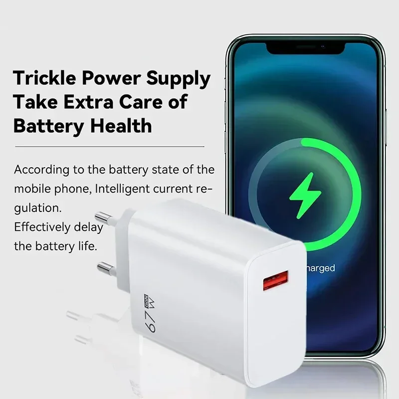 67W USB Fast Charging Charger With 6A Type C Cable For Xiaomi 14 Ultra Pro Redmi Note 13 Pro X5 F5 Pro Mobile Phone Wall Adapter image 5