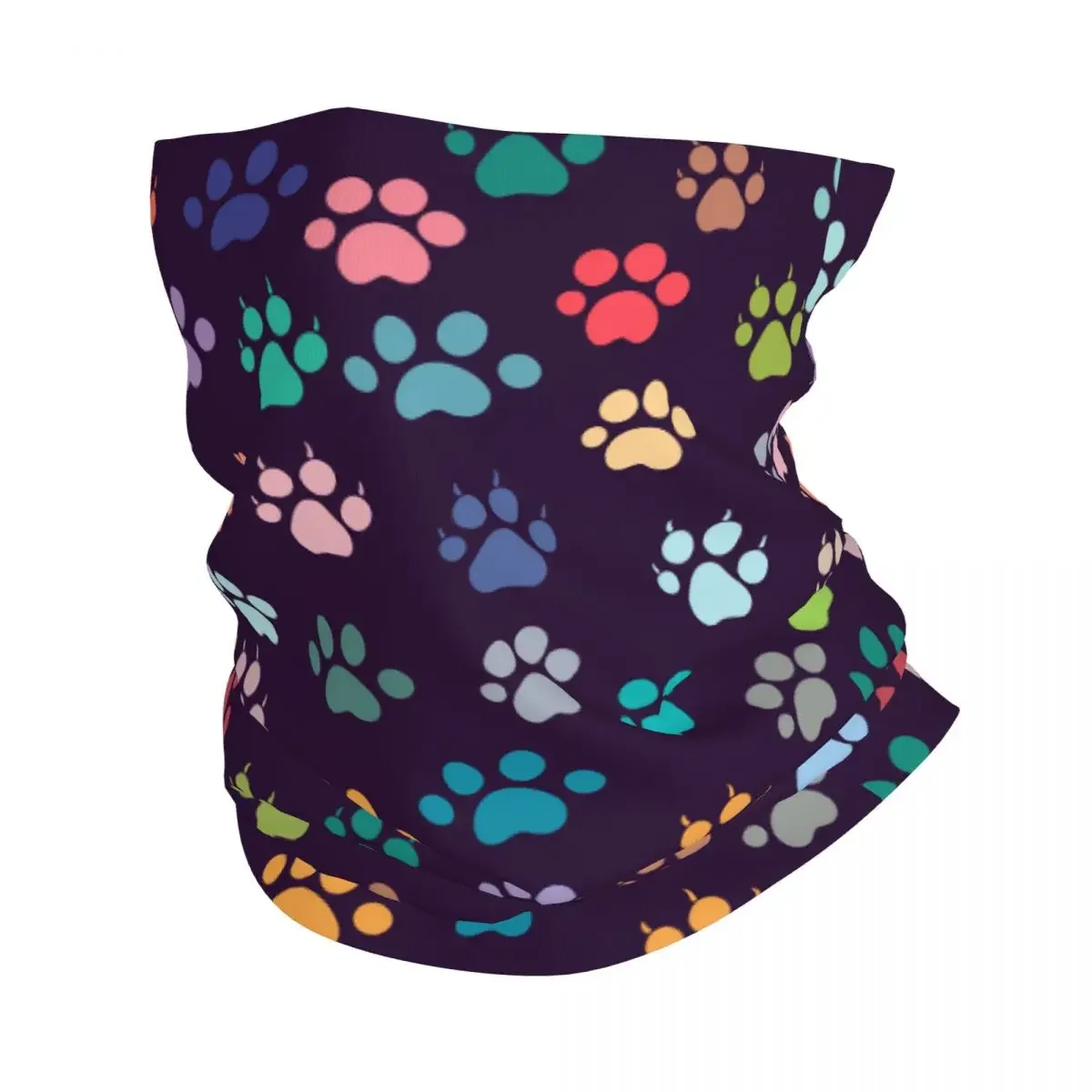 Animals Footprint Dog Paw Bandana Neck Gaiter Printed Balaclavas Face Scarf Multi-use Headband Running for Men Adult Outdoor