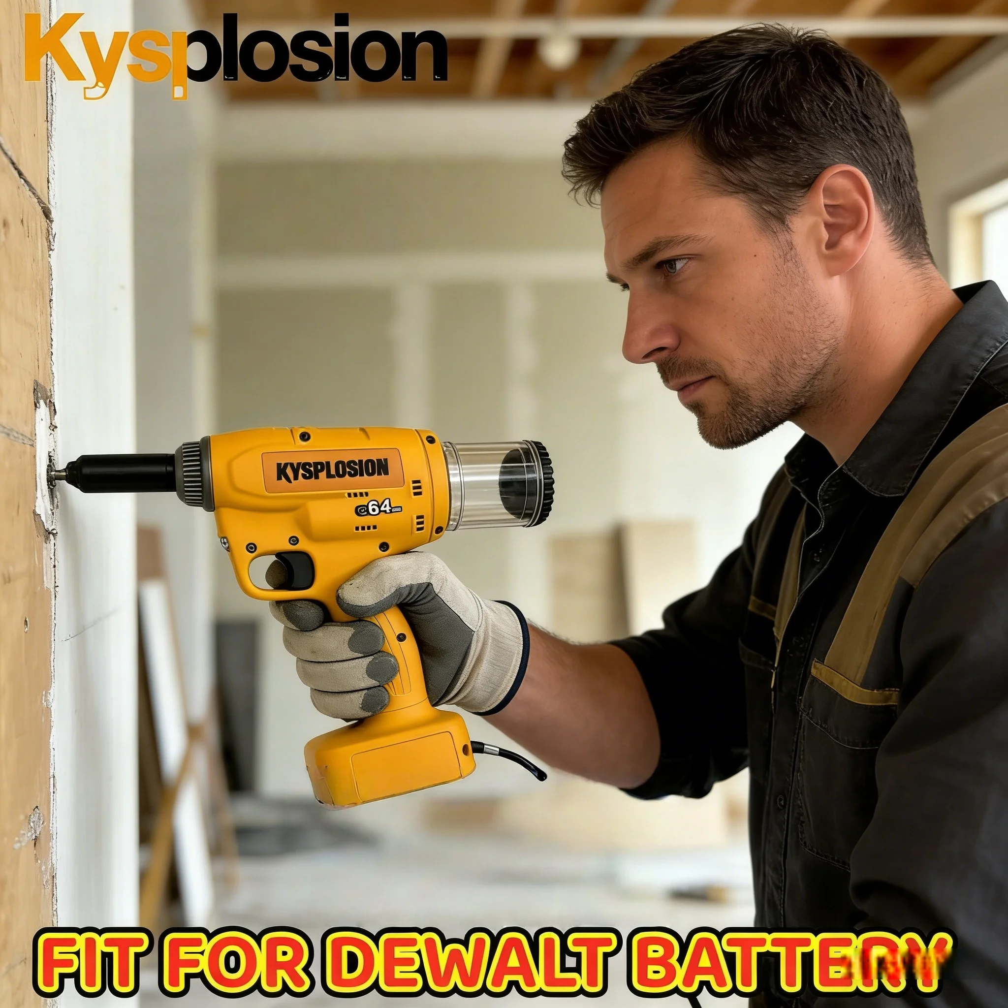 Pistolet de rivetage à Force de traction 20KN, pistolet de rivetage industriel électrique sans fil à longue course de 30mm ​   Pour batterie Dewalt 20v
