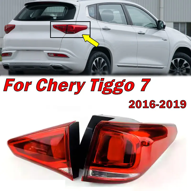 Car Taillight Assembly Auto Inside Outside Rear Tail Lamp Turn Signal Warning Brake Light Fog Light For Chery Tiggo 7 2016-2019