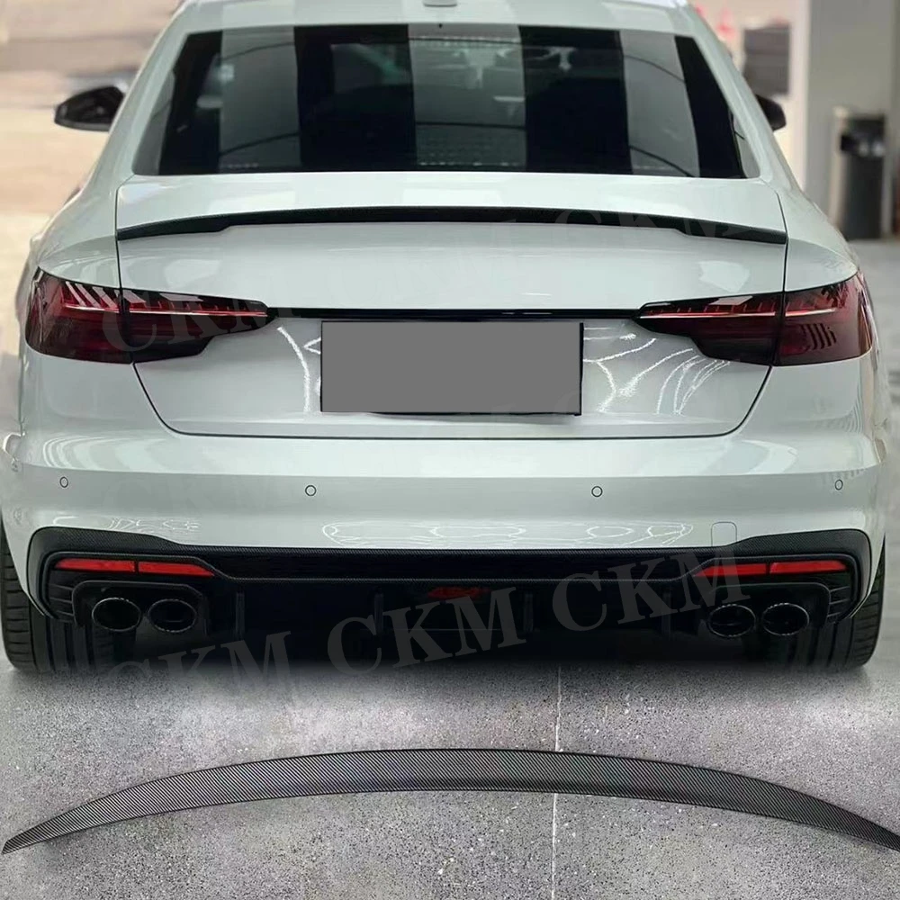 

CKMUUER ABS для Audi A4 S4 2017-2024 Заднее крыло багажника Задний спойлер багажника Крыло глянцевый черный автомобильный задний багажник Крышка спойлера Крыло