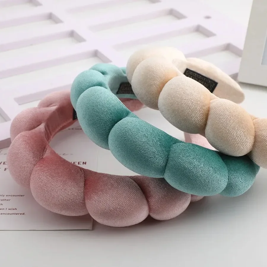 

Retro Puffy Hair Band Sponge Headbands for Women Velvet Cloth Padded Girls Makeup Hairband Beauty Fashion Hairband Accessories