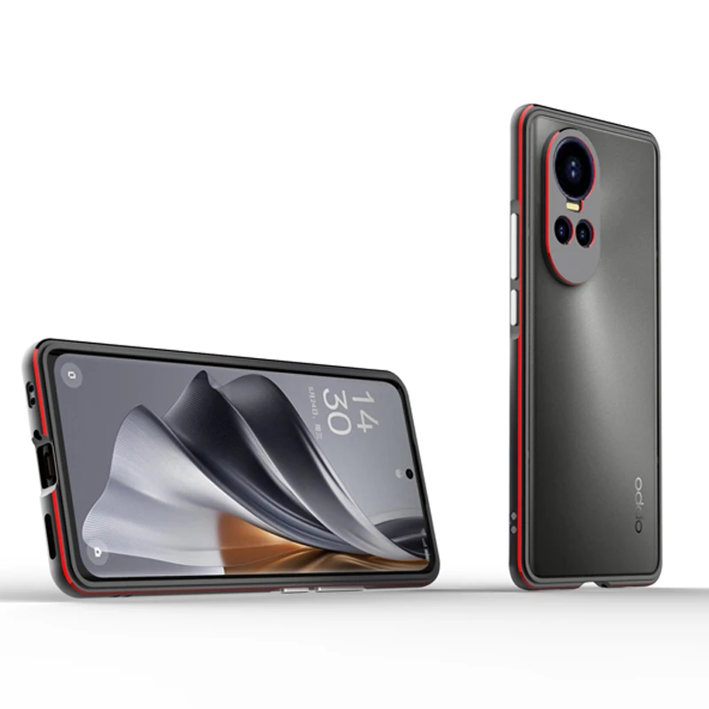 Bumper for Oppo Reno 10 Pro 5G CPH2525 Metal Aluminum Frame Case Cover for Oppo Reno 10 5G CPH2351 with Camera Lens Protector