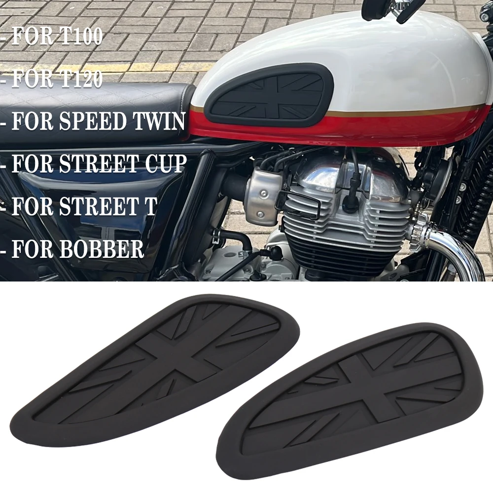 Motor Retro Cafe Racer Gas combustible tanque pegatina Protector funda rodilla tanque Pad Grip Calcomanía para Royal Enfield para Interceptor 650