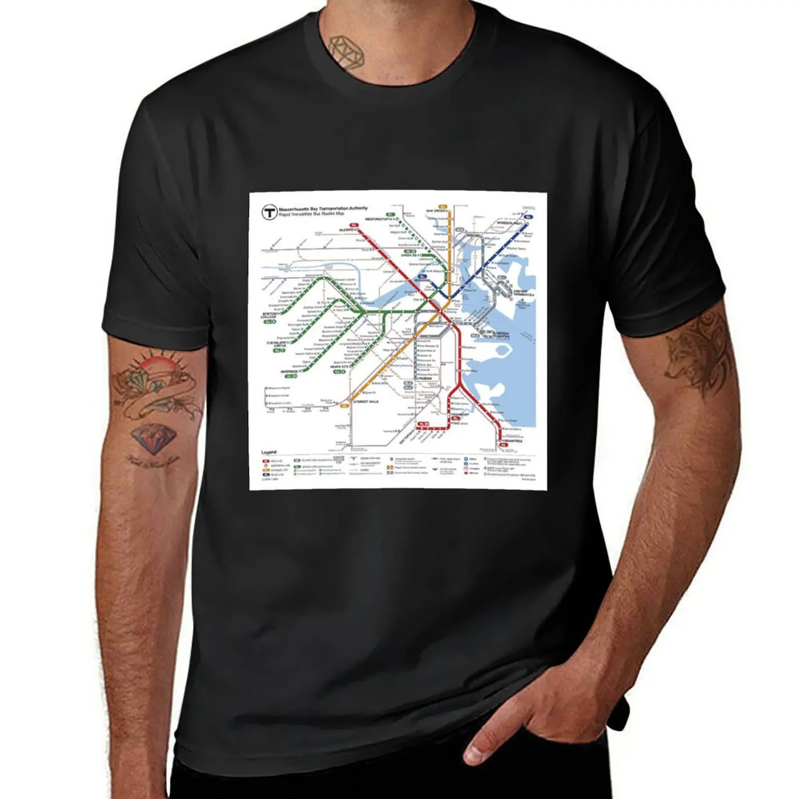 Boston MBTA Map 2022 T-Shirt sports fans shirts graphic tees customs cute tops men workout shirt