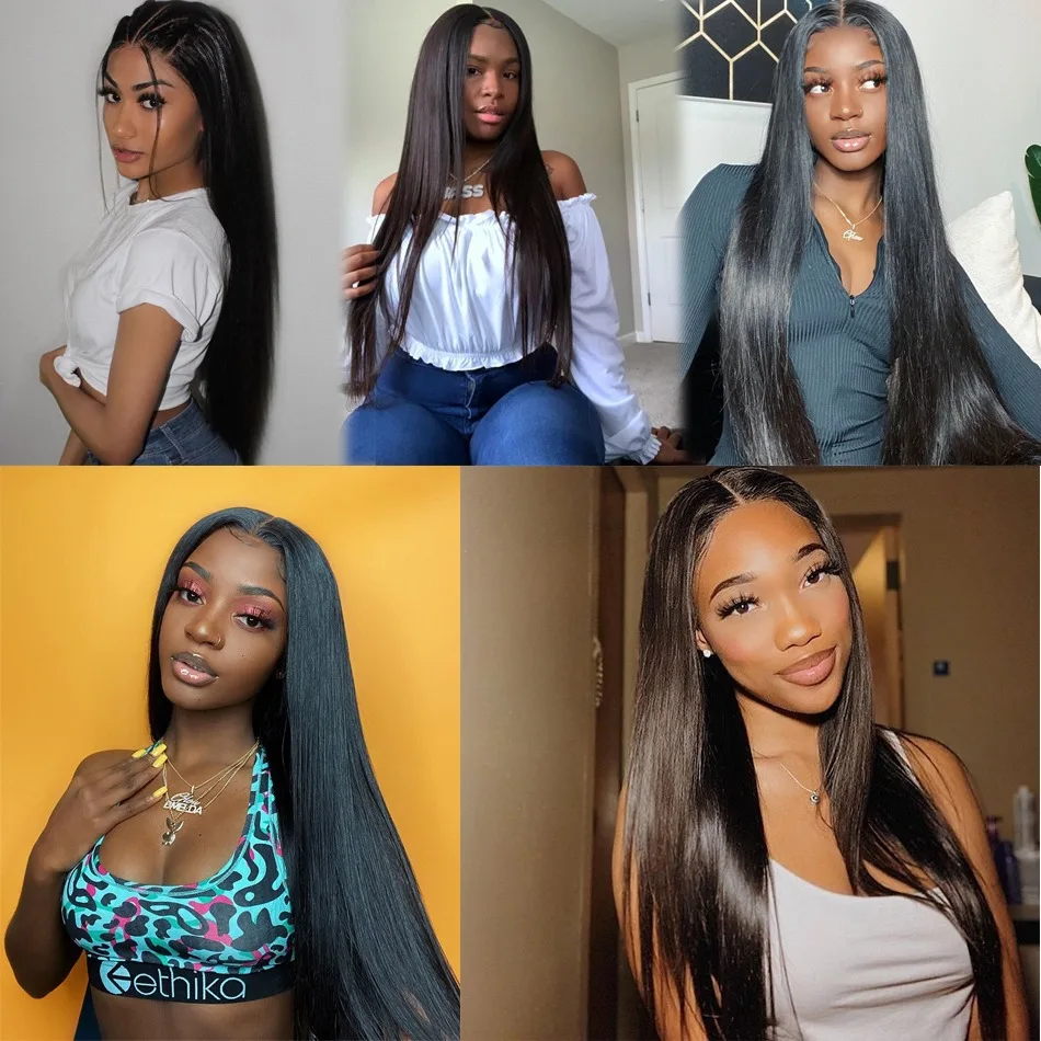 Straight Hair Bundles Bone Straight Human Hair Bundles 8-36 inch Remy Hair Bundles Brazilian Weave Human Hair Extensions