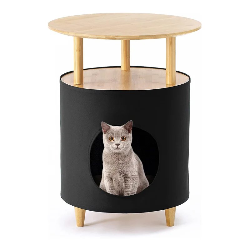 

！@Combohome Wholesale Wooden Coffee Bedside Desk With Cat House Outdoor Home Office Furniture Small Bed Side Table